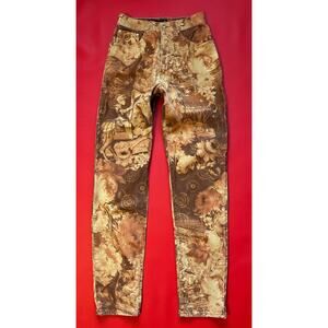 Roberto Cavalli Knight Full Print Medieval Art Renaissance Denim Jeans Italy XS